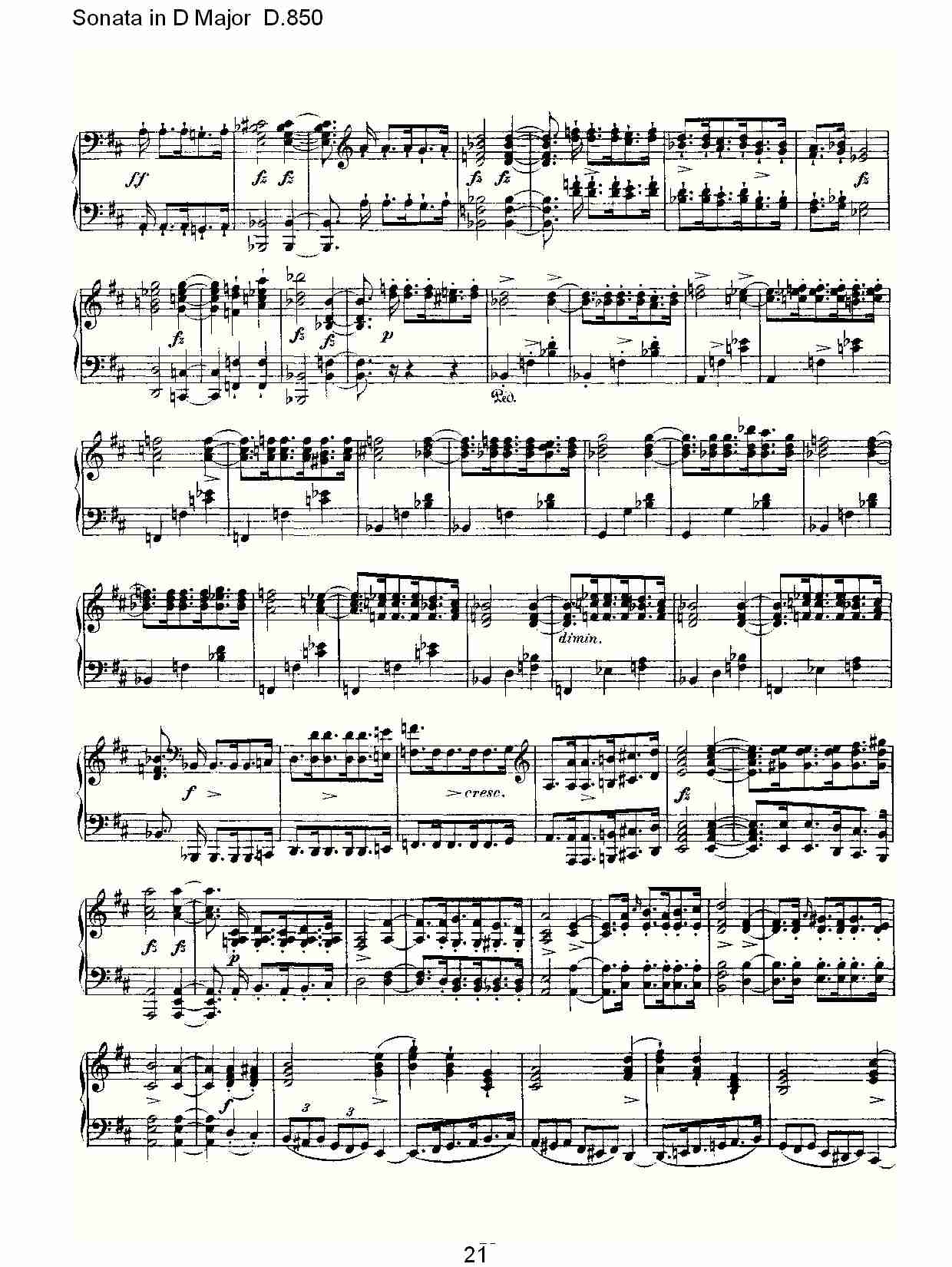 Sonata in D Major D.850   D大调奏鸣曲D.850（五）总谱（图1）