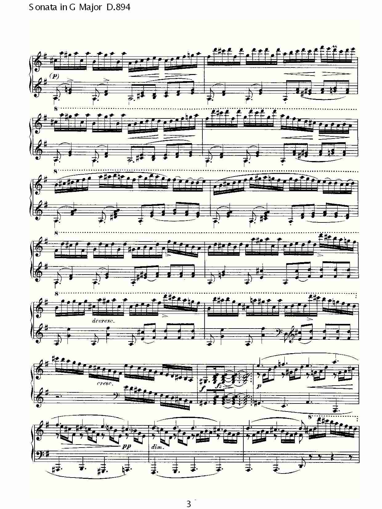 Sonata in G Major D.894 G大调奏鸣曲D.894（一）总谱（图3）