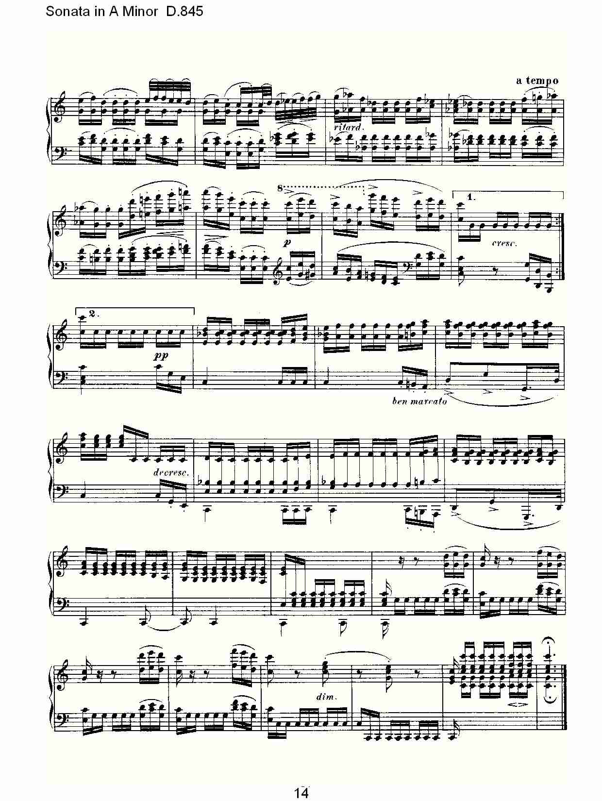 Sonata in A Minor D.845 A小调奏鸣曲D.845（三）总谱（图4）