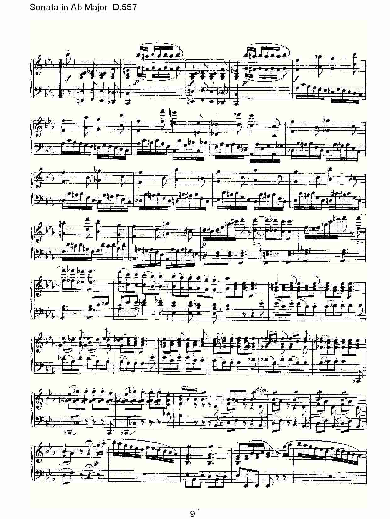 Sonata in Ab Major D.557 Ab大调奏鸣曲D.557（二）总谱（图4）