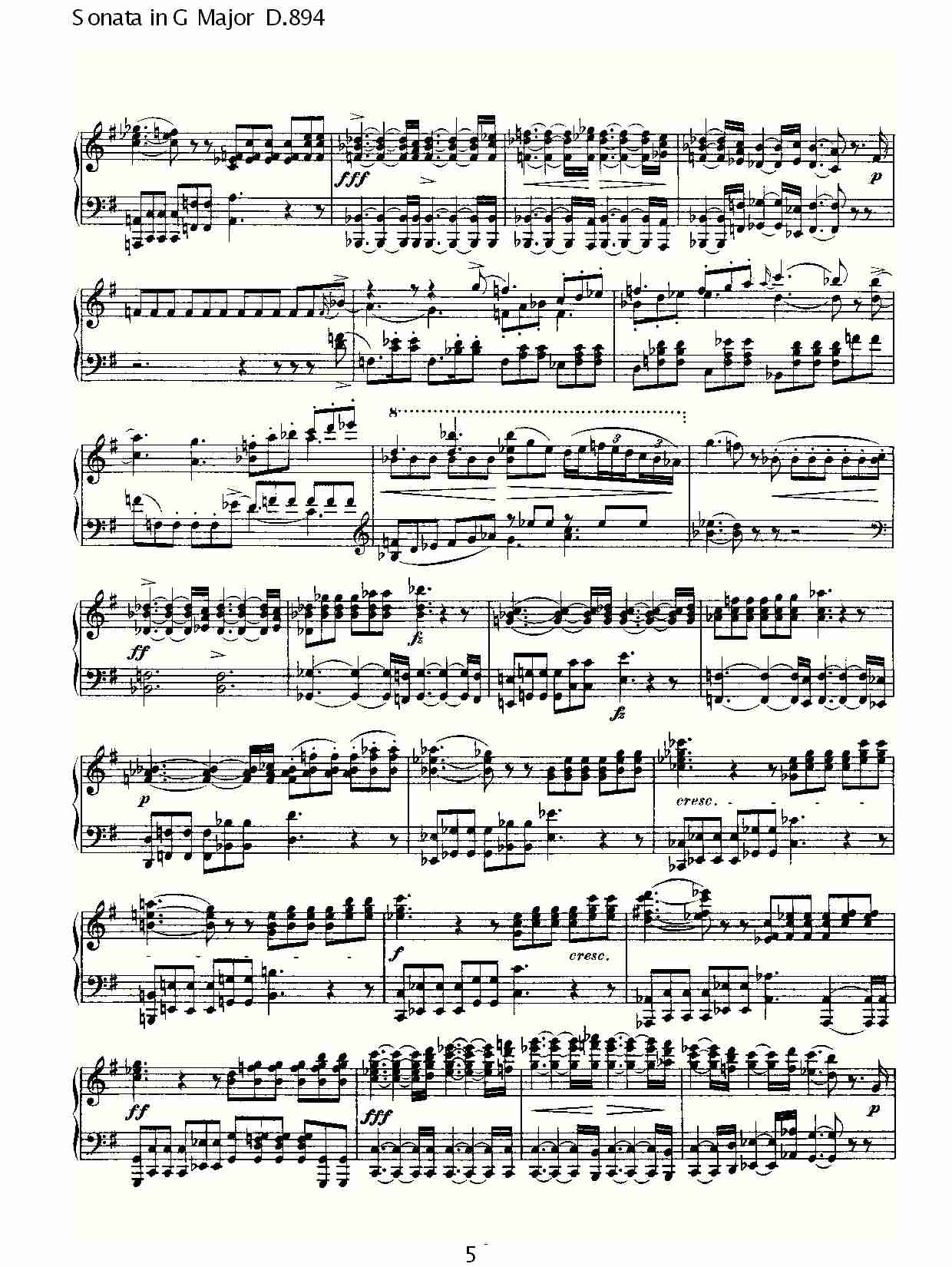 Sonata in G Major D.894 G大调奏鸣曲D.894（一）总谱（图5）