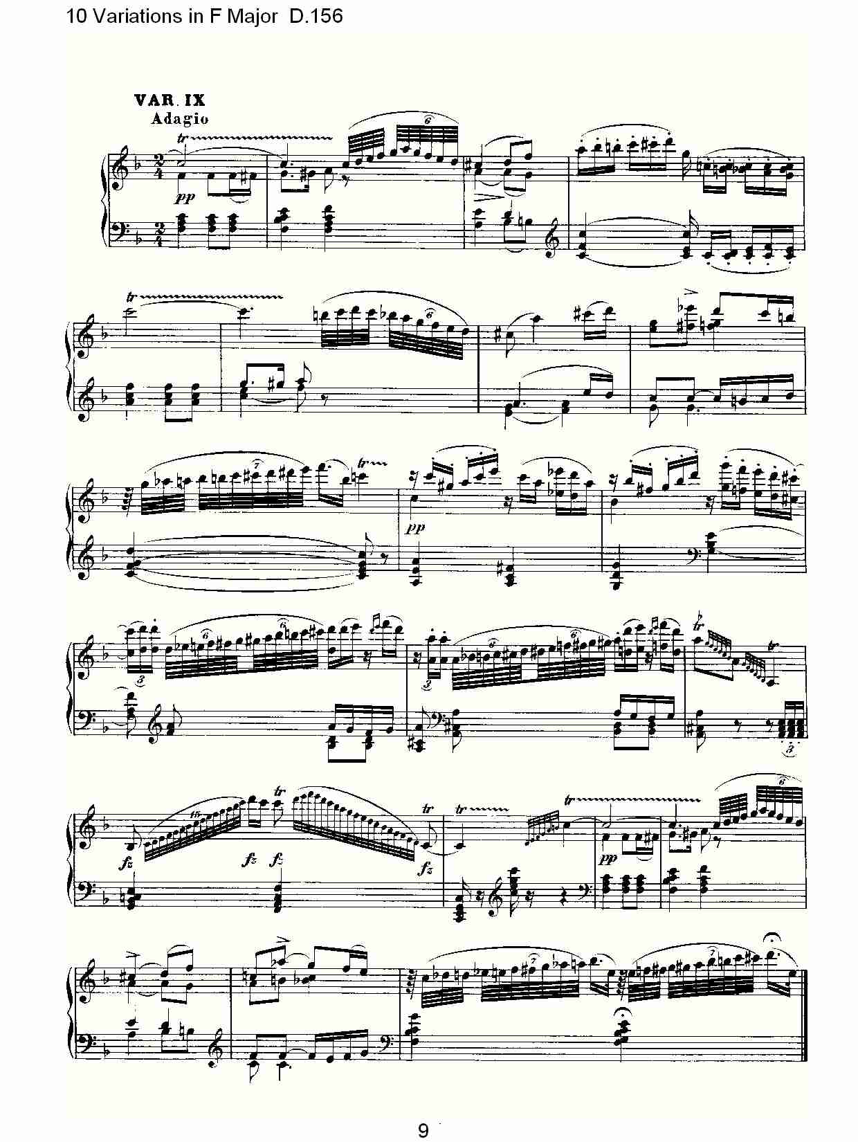 10 Variations in F Major D.156   F大调10变奏曲D.156（二）总谱（图4）