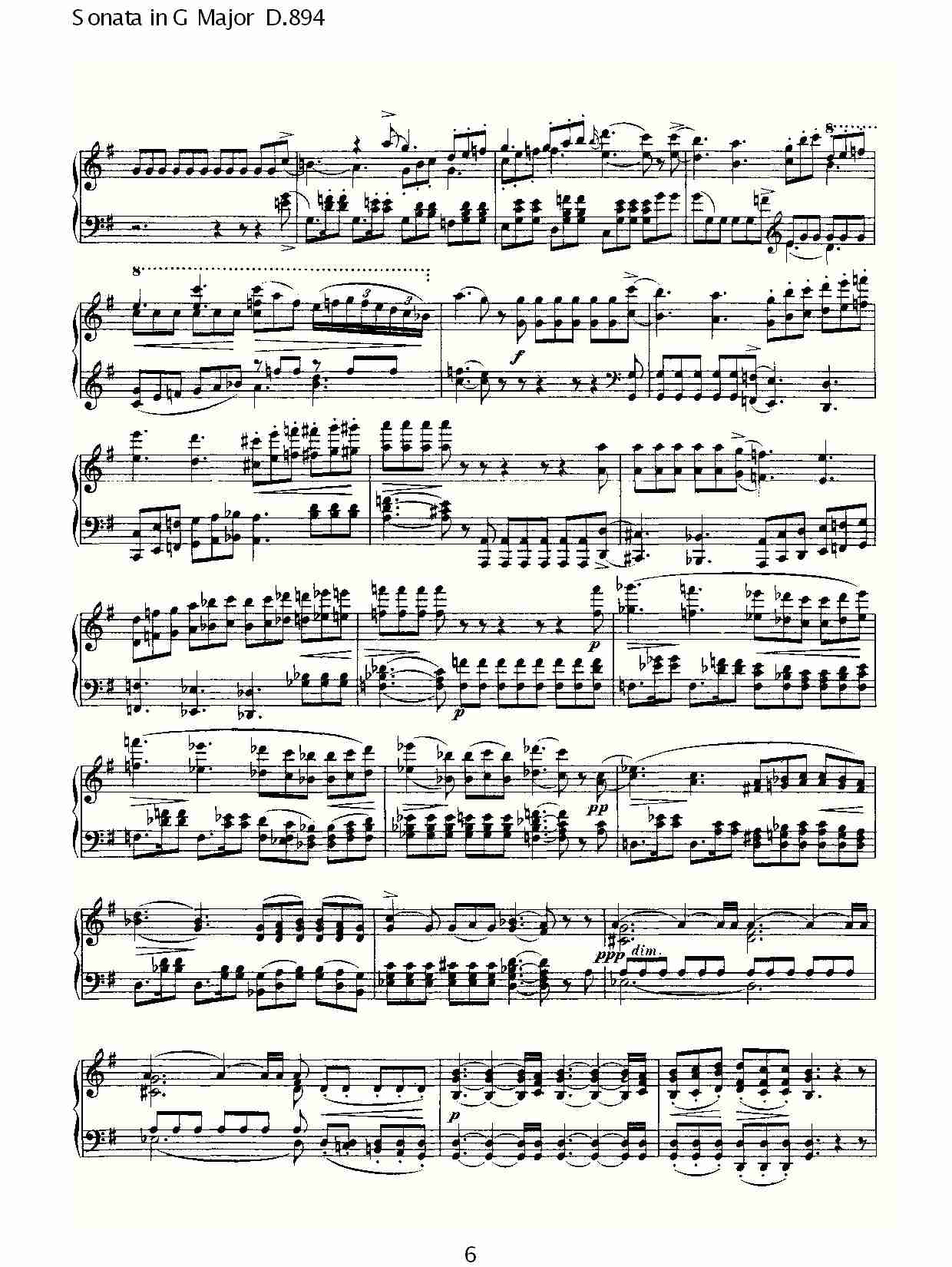 Sonata in G Major D.894 G大调奏鸣曲D.894（二）总谱（图1）