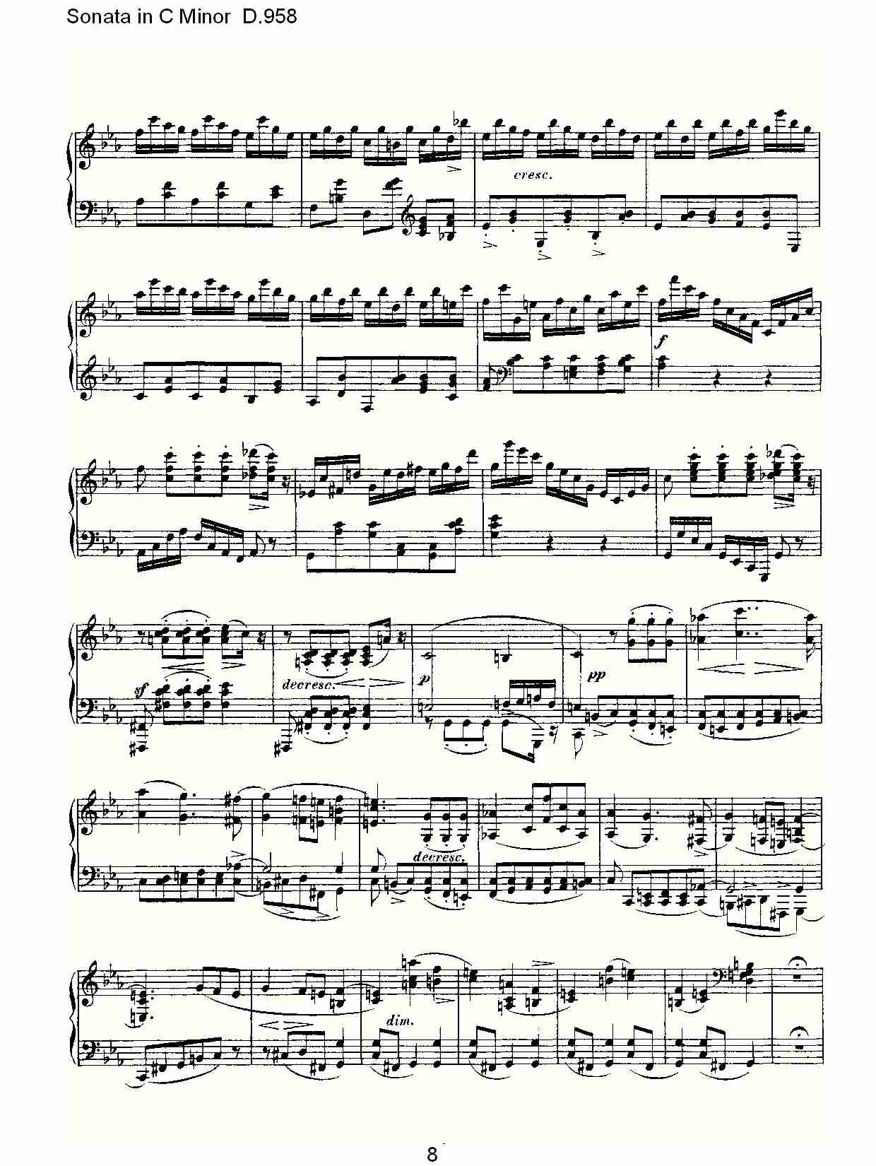 Sonata in C Minor D.958  C小调奏鸣曲D.958（二）总谱（图3）