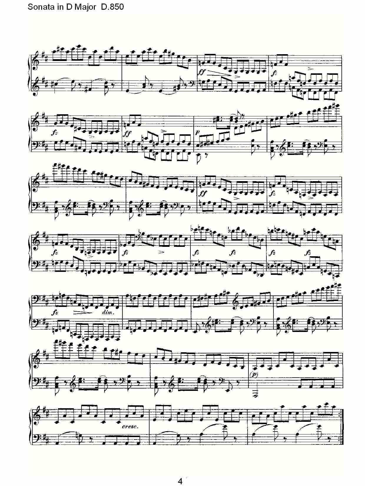 Sonata in D Major D.850   D大调奏鸣曲D.850（一）总谱（图4）