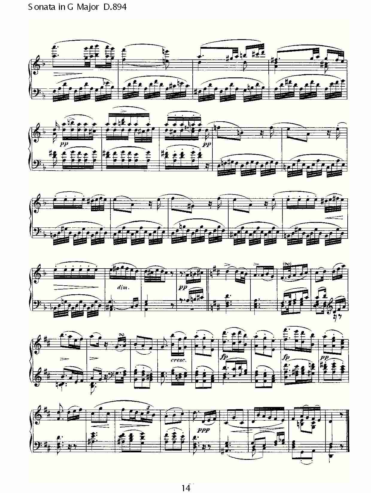 Sonata in G Major D.894 G大调奏鸣曲D.894（三）总谱（图4）