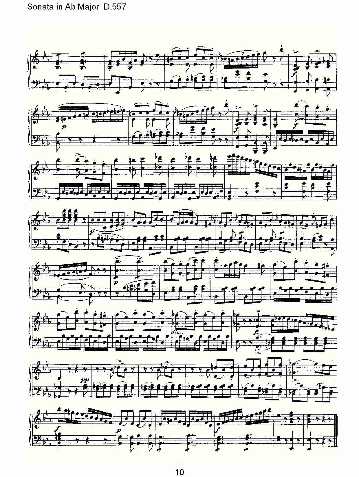 Sonata in Ab Major D.557 Ab大调奏鸣曲D.557（二）总谱（图5）