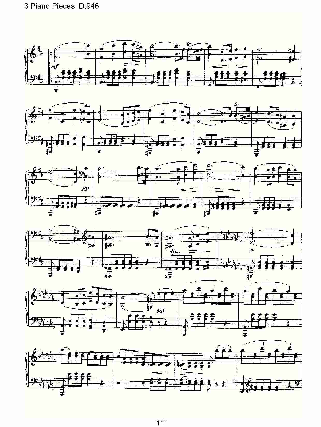3 Piano Pieces D.946   钢琴三联奏D.946（三）总谱（图1）