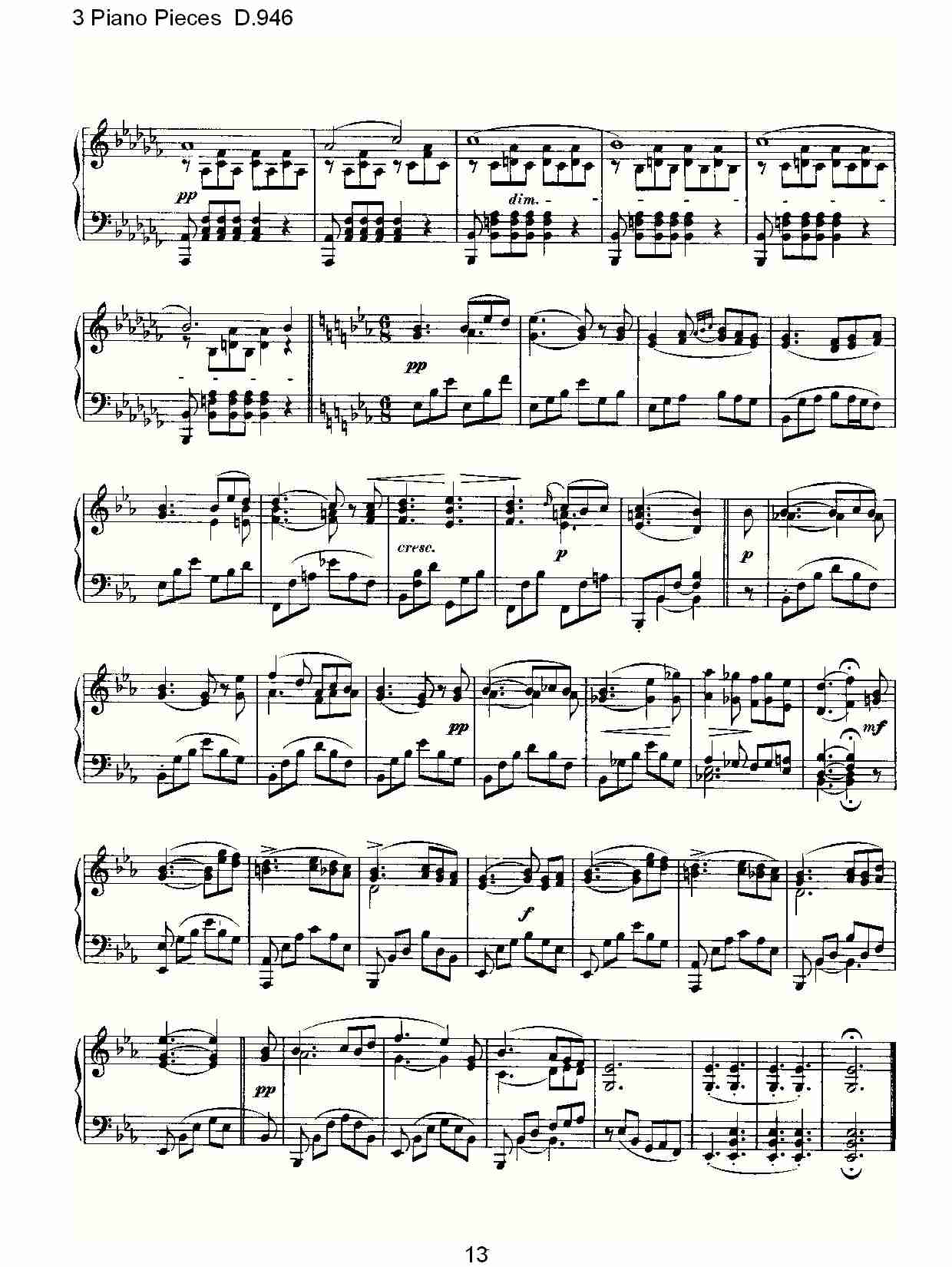 3 Piano Pieces D.946   钢琴三联奏D.946（三）总谱（图3）