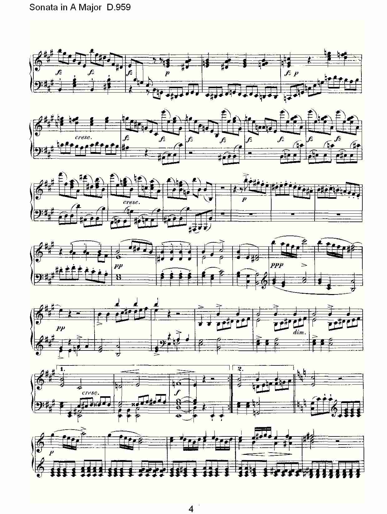 Sonata in A Major D.959  A大调奏鸣曲D.959（一）总谱（图4）