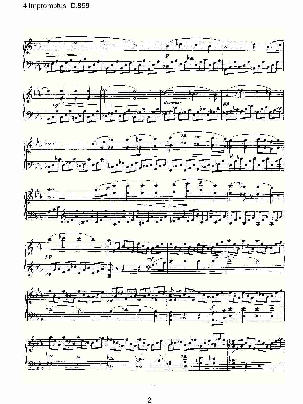 4 Impromptus D.899  4人即兴演奏D.899（一）总谱（图2）