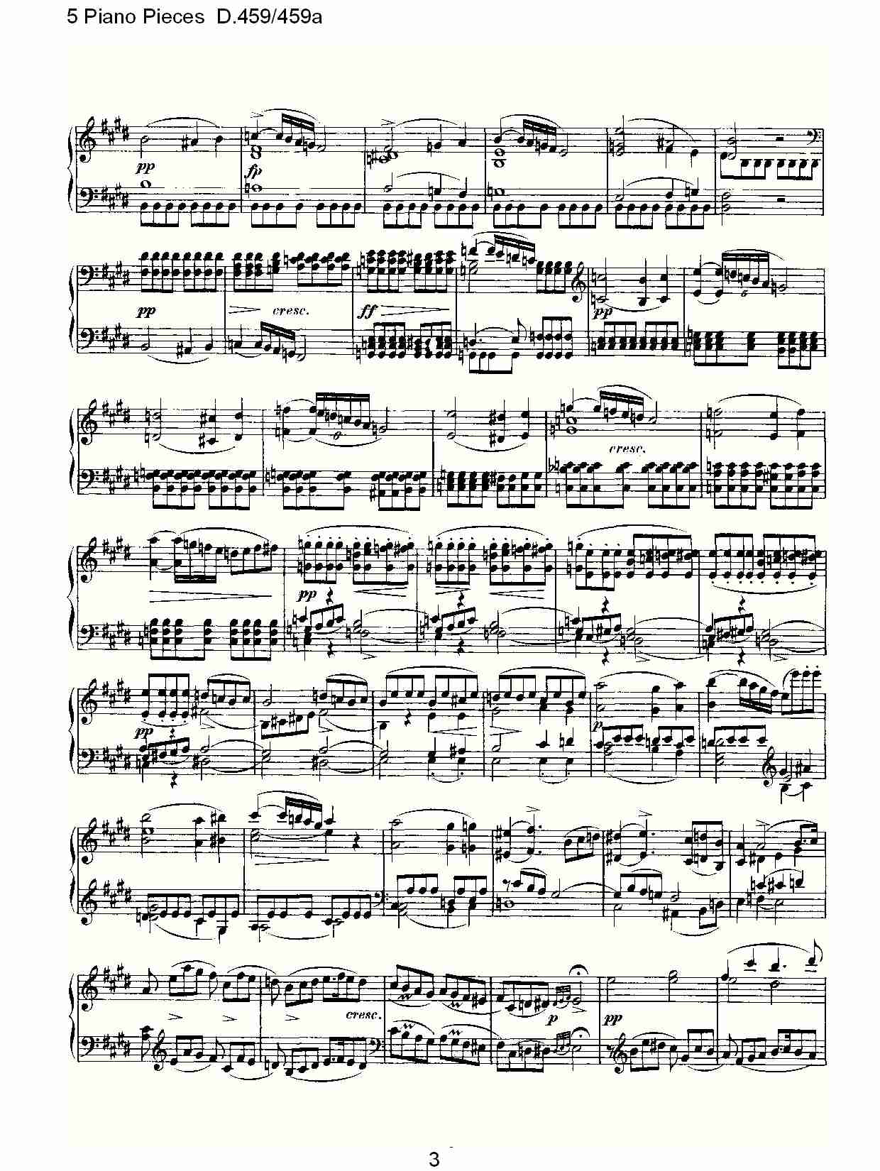 5 Piano Pieces D.459/459a    钢琴五联奏D.459/459a（一）总谱（图3）