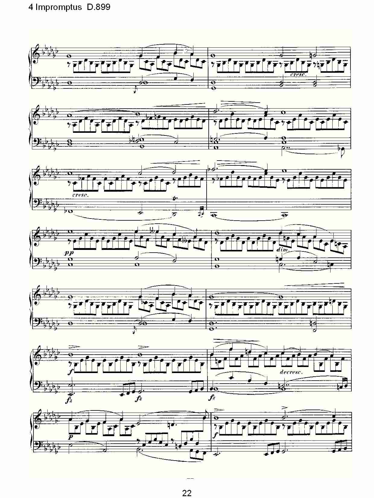 4 Impromptus D.899  4人即兴演奏D.899（五）总谱（图2）