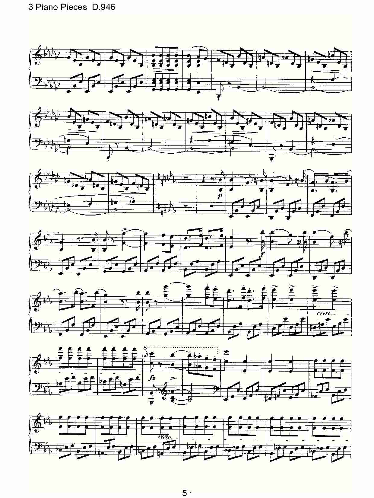 3 Piano Pieces D.946   钢琴三联奏D.946（一）总谱（图5）
