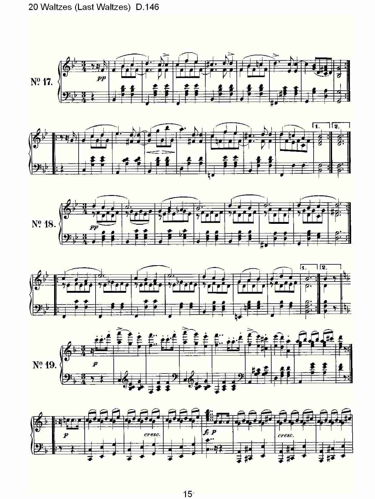 20华尔兹舞曲（终结华尔兹舞曲）D.146（三）总谱（图5）