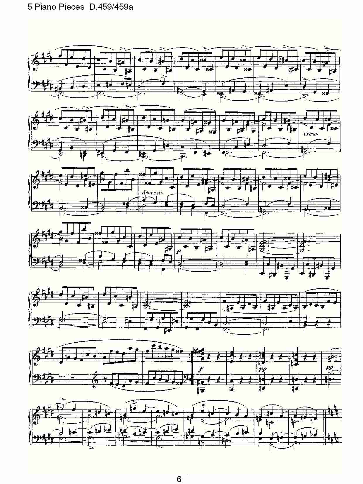 5 Piano Pieces D.459/459a    钢琴五联奏D.459/459a（二）总谱（图1）