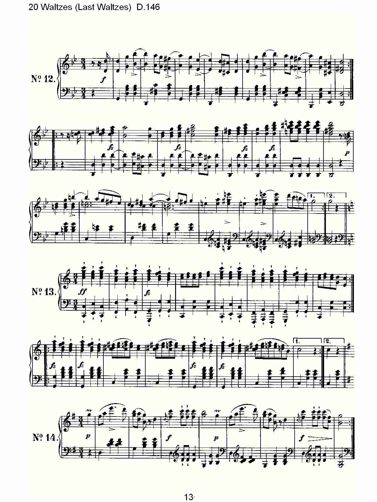 20华尔兹舞曲（终结华尔兹舞曲）D.146（三）总谱（图3）