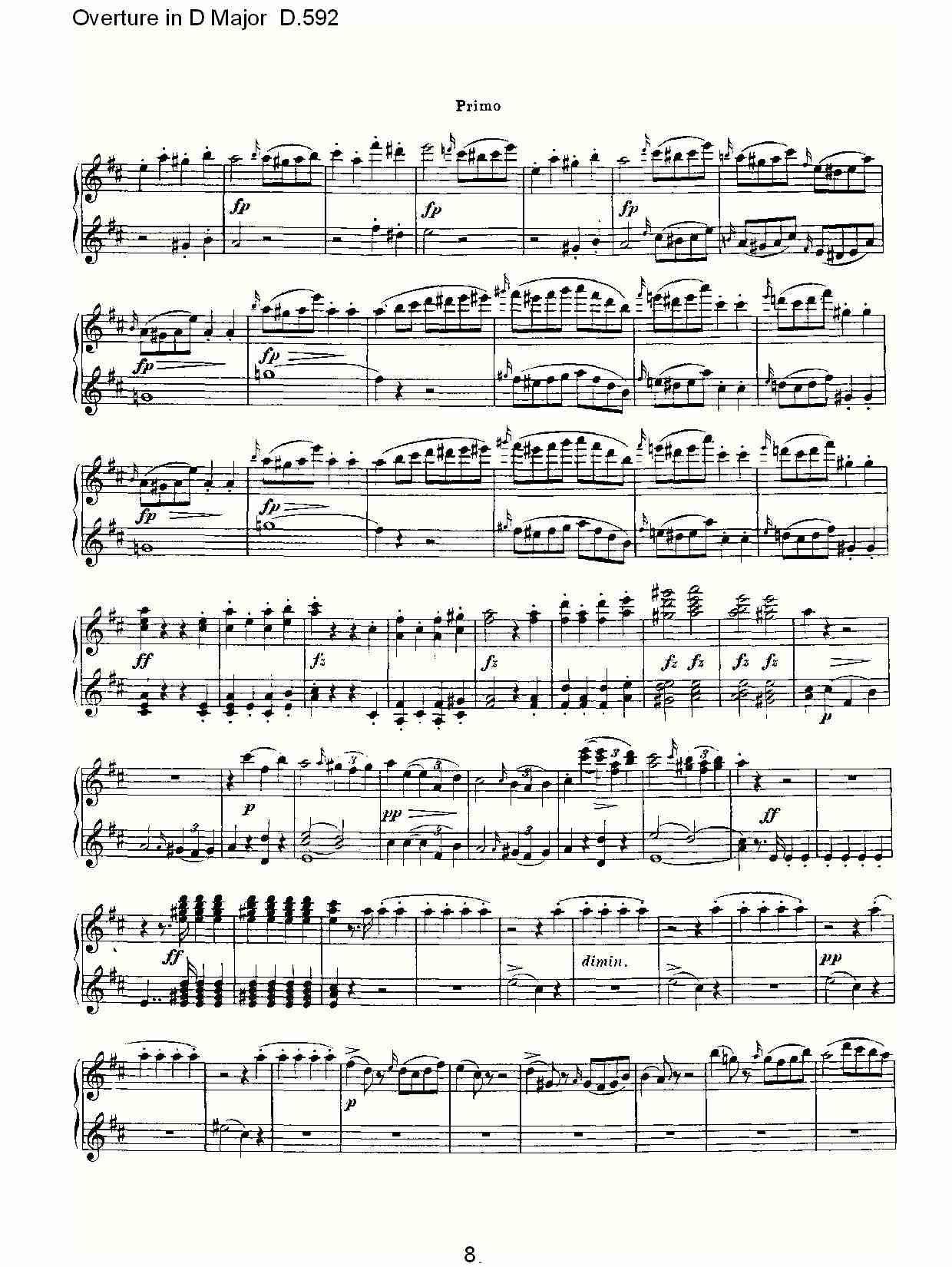 Overture in D Major D.592   Ｄ大调序曲 D.592（二）总谱（图3）