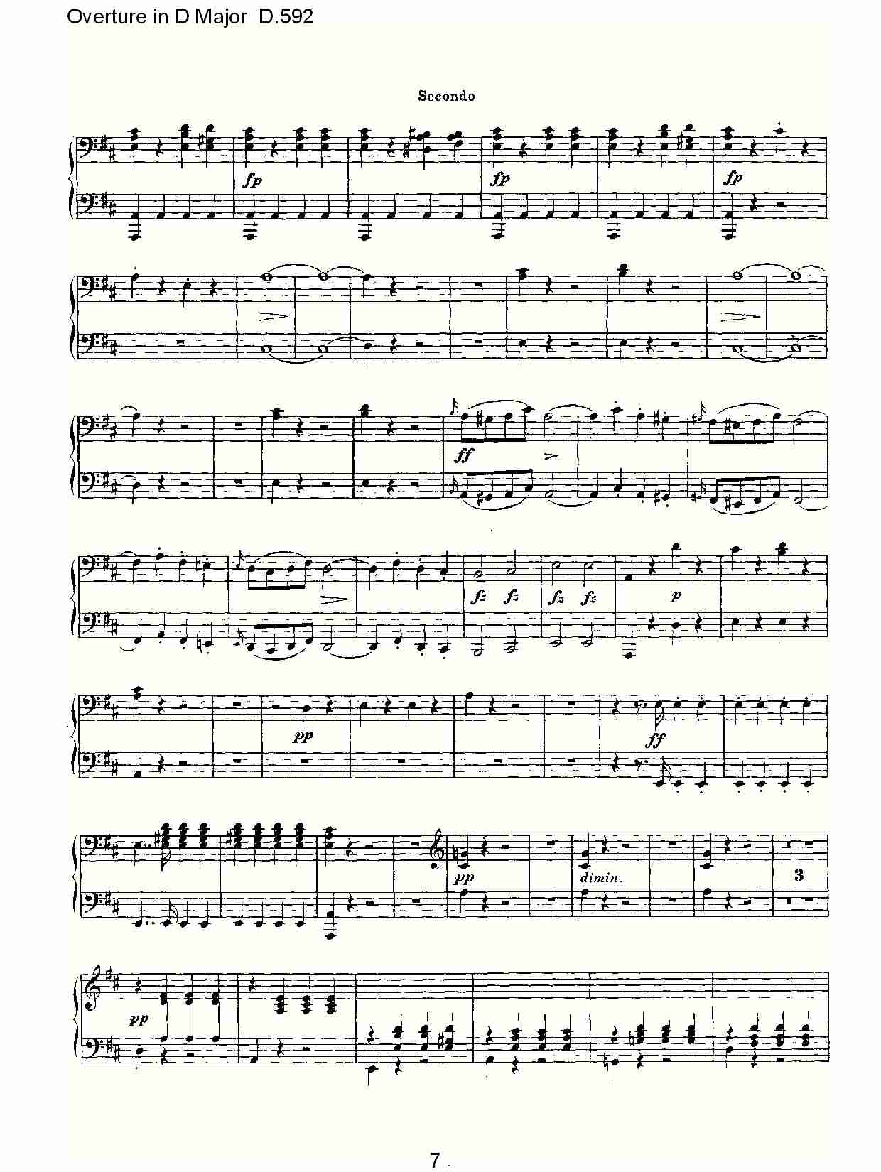 Overture in D Major D.592   Ｄ大调序曲 D.592（二）总谱（图2）