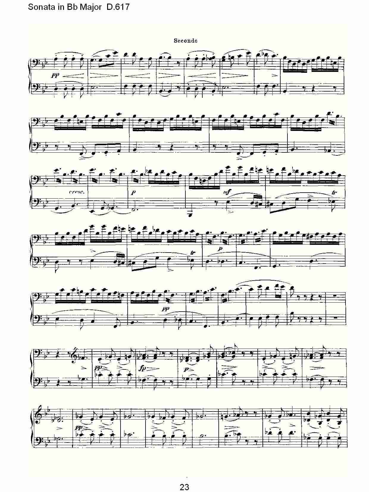 Sonata in Bb Major D.617  Bb大调奏鸣曲D.617（五）总谱（图3）