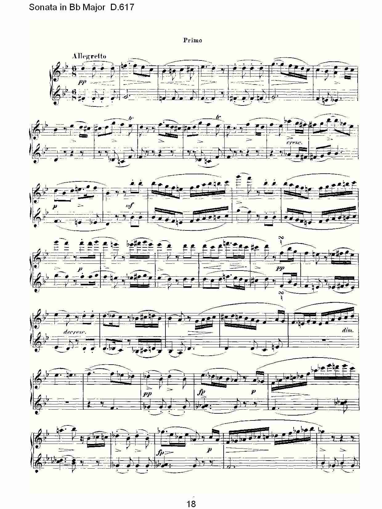 Sonata in Bb Major D.617  Bb大调奏鸣曲D.617（四）总谱（图3）