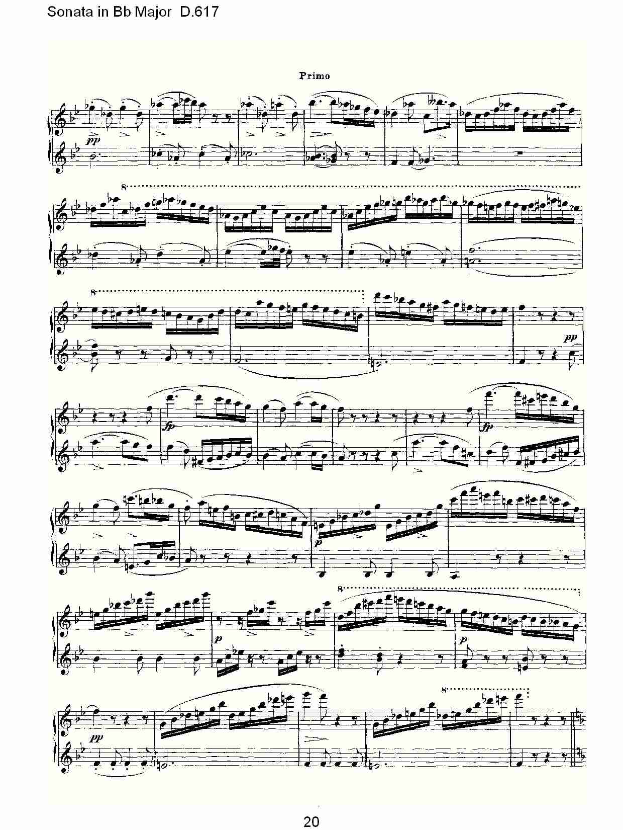 Sonata in Bb Major D.617  Bb大调奏鸣曲D.617（四）总谱（图5）