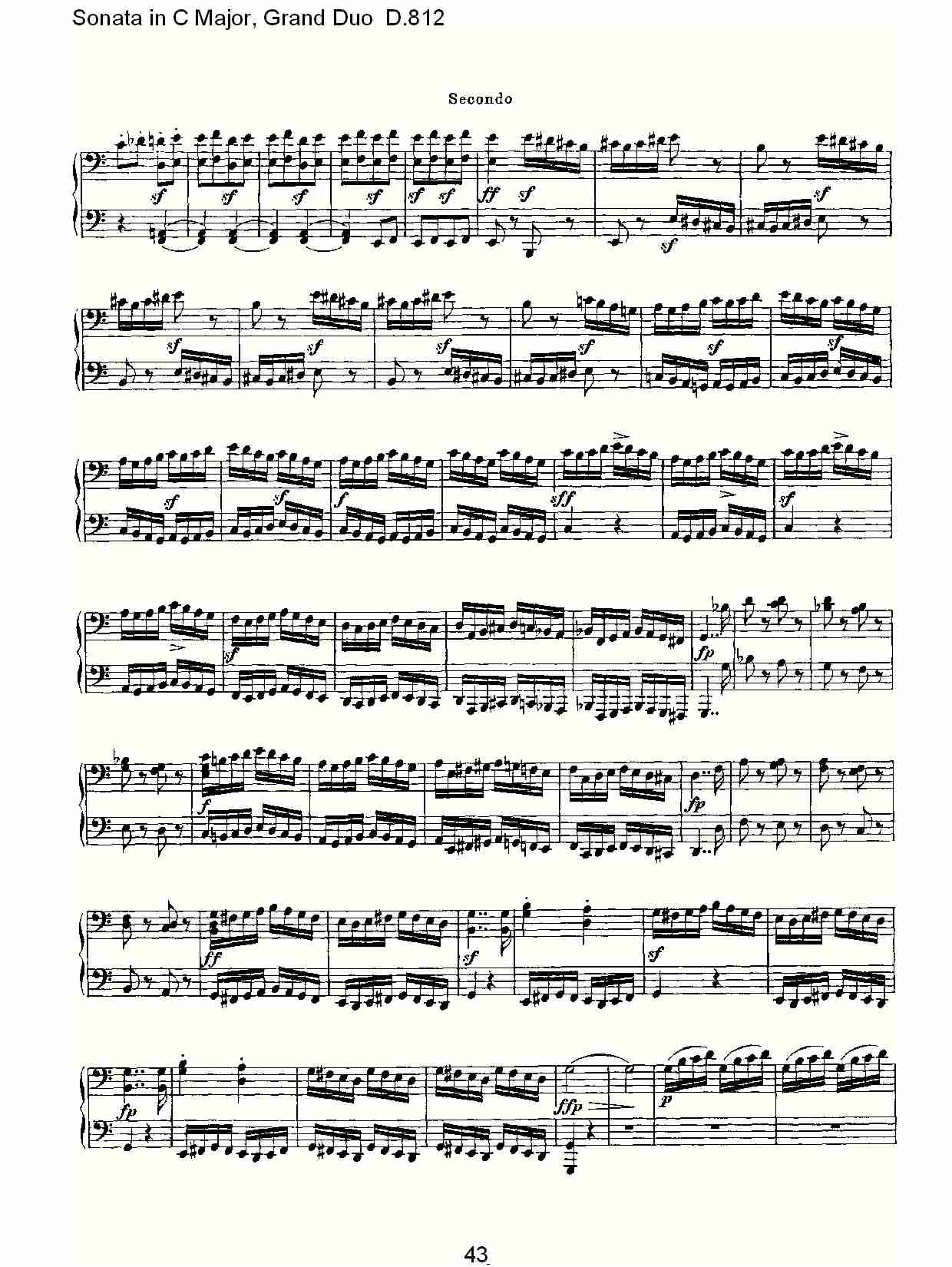 Ｃ大调奏鸣曲，盛大的二重奏D.812（九）总谱（图3）
