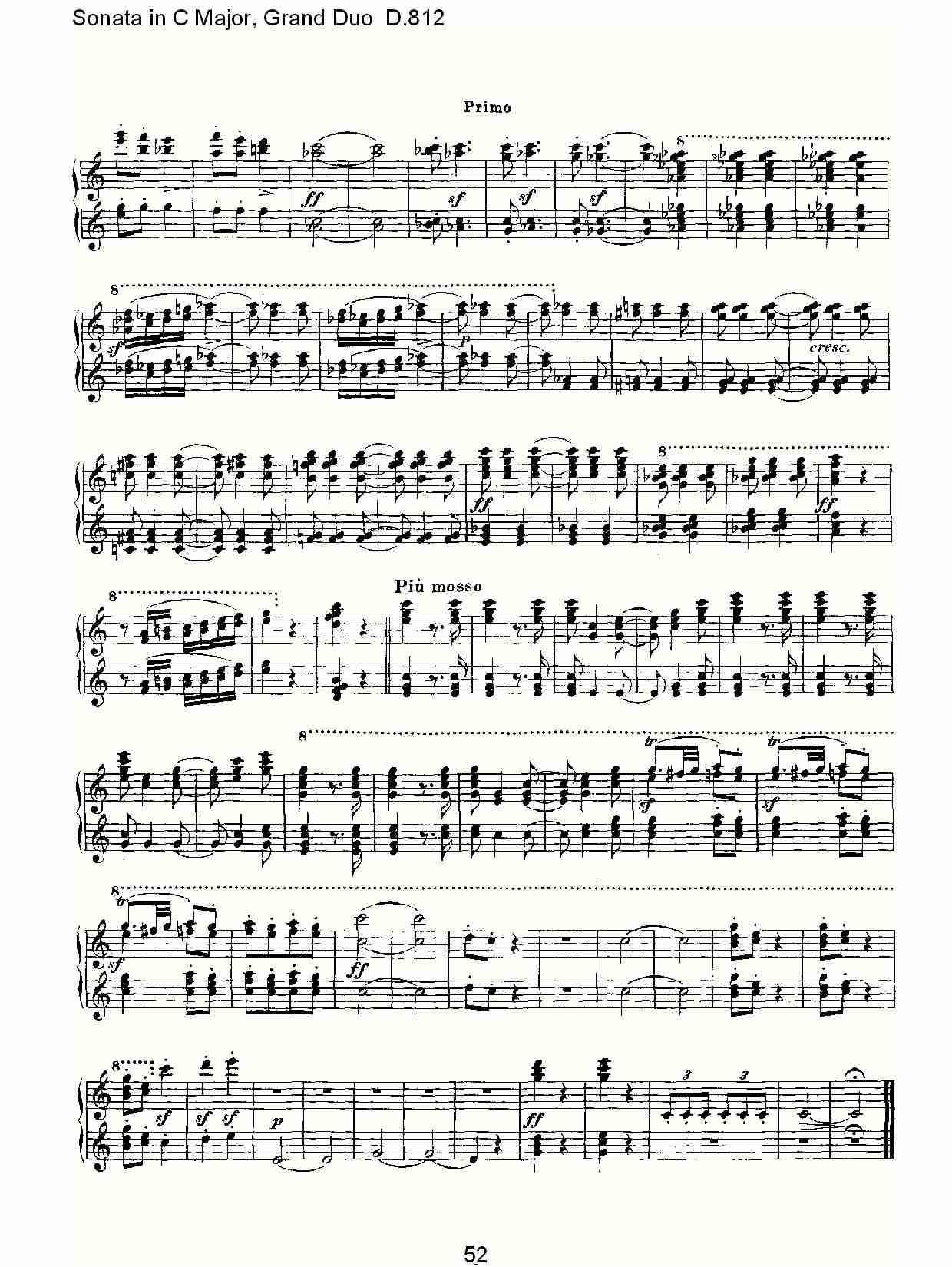 Ｃ大调奏鸣曲，盛大的二重奏D.812（十一）总谱（图2）