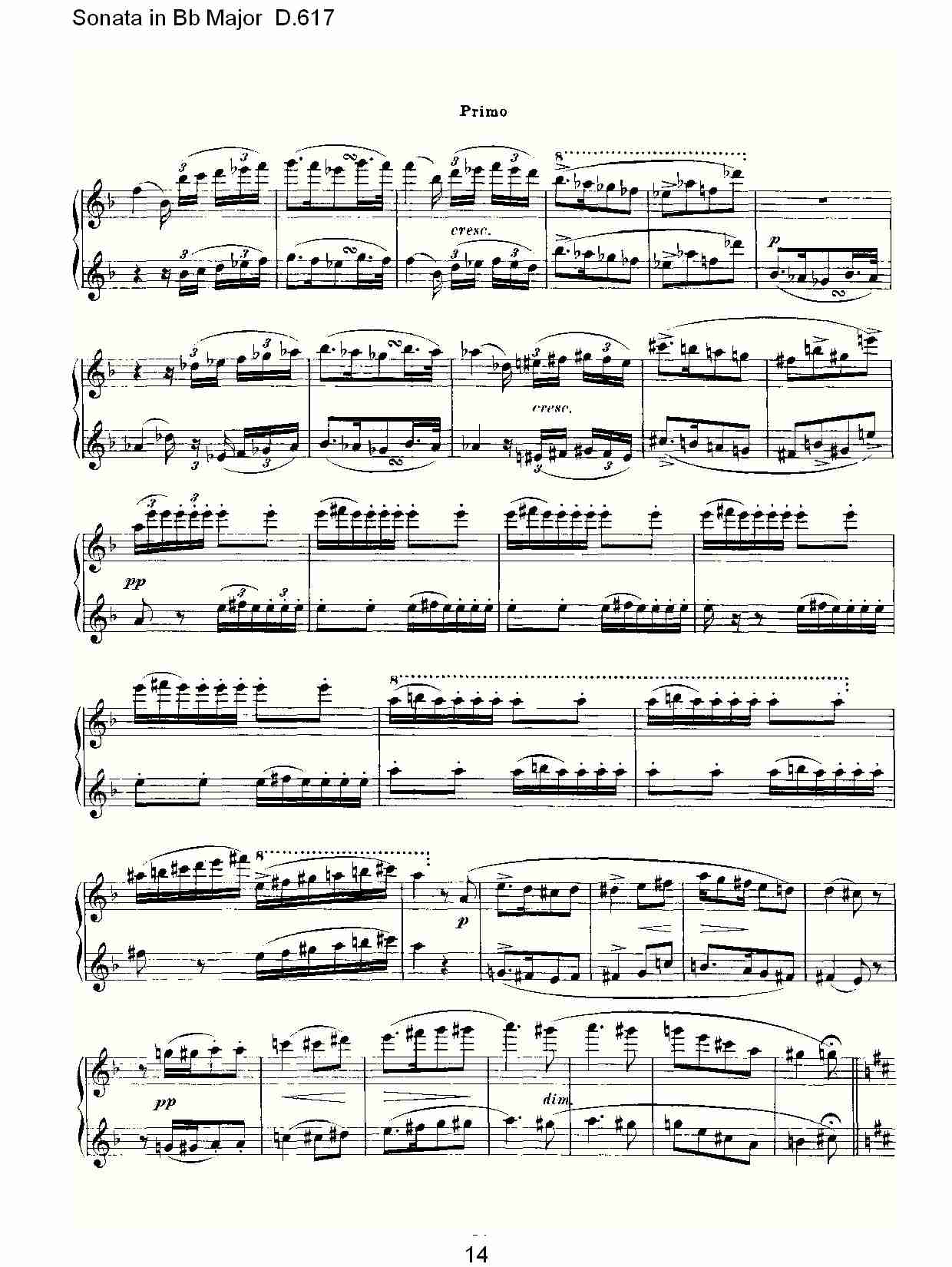Sonata in Bb Major D.617  Bb大调奏鸣曲D.617（三）总谱（图4）