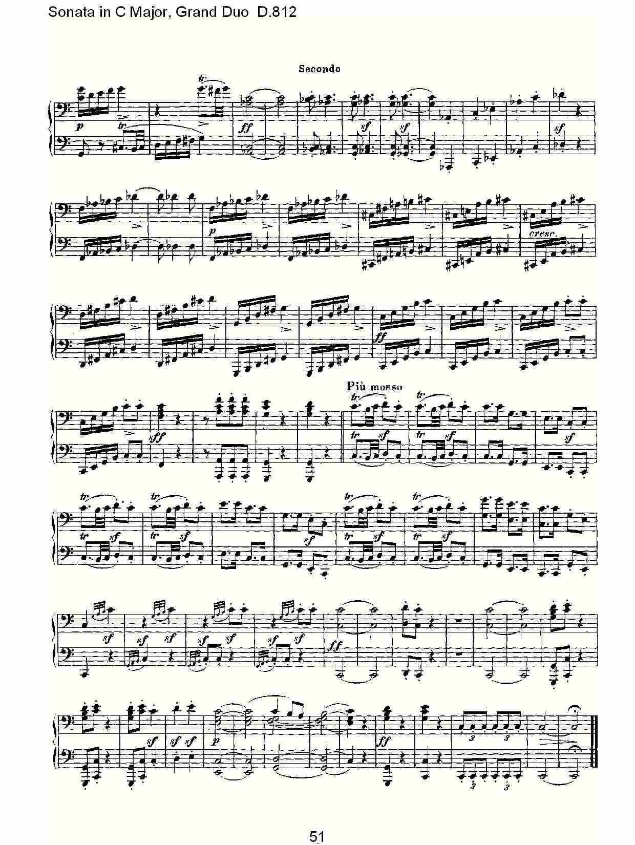 Ｃ大调奏鸣曲，盛大的二重奏D.812（十一）总谱（图1）
