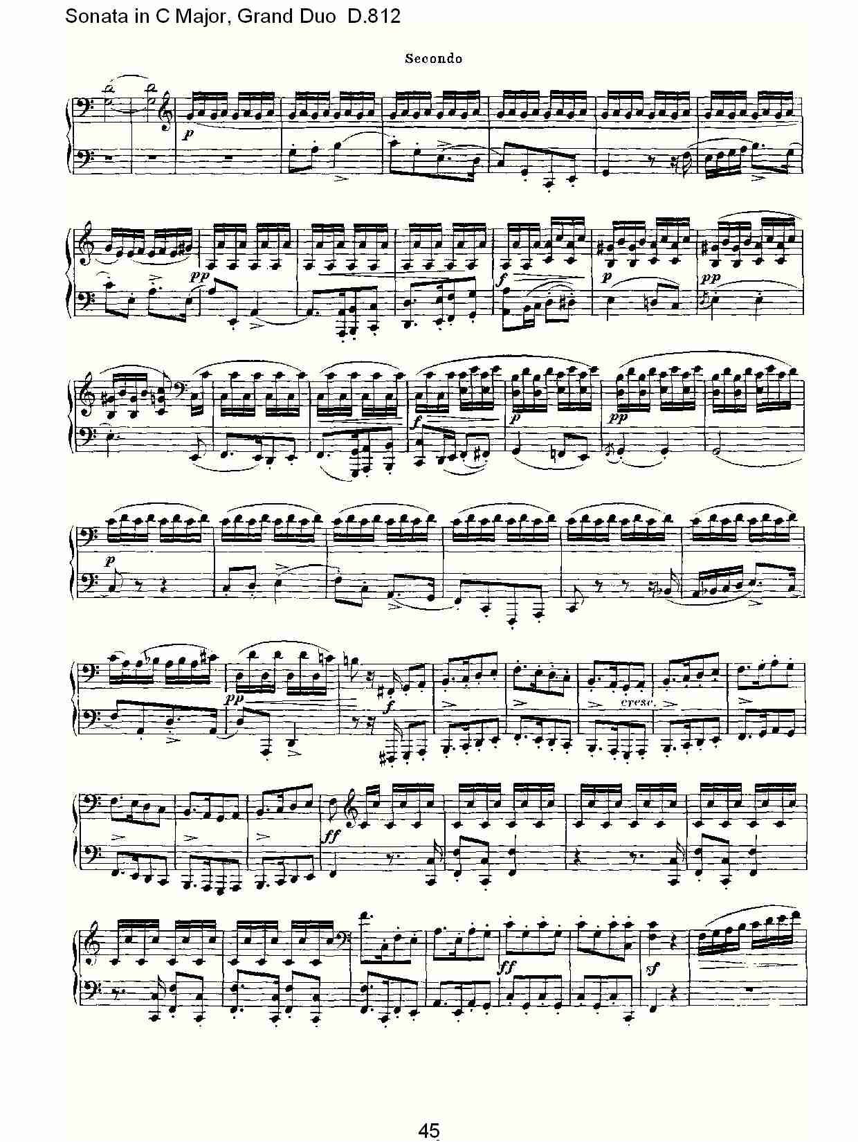 Ｃ大调奏鸣曲，盛大的二重奏D.812（九）总谱（图5）