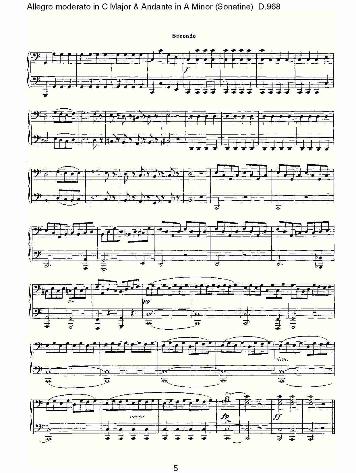 C大调快速的中板与A小调行板（小奏鸣曲）D.968（一）总谱（图5）