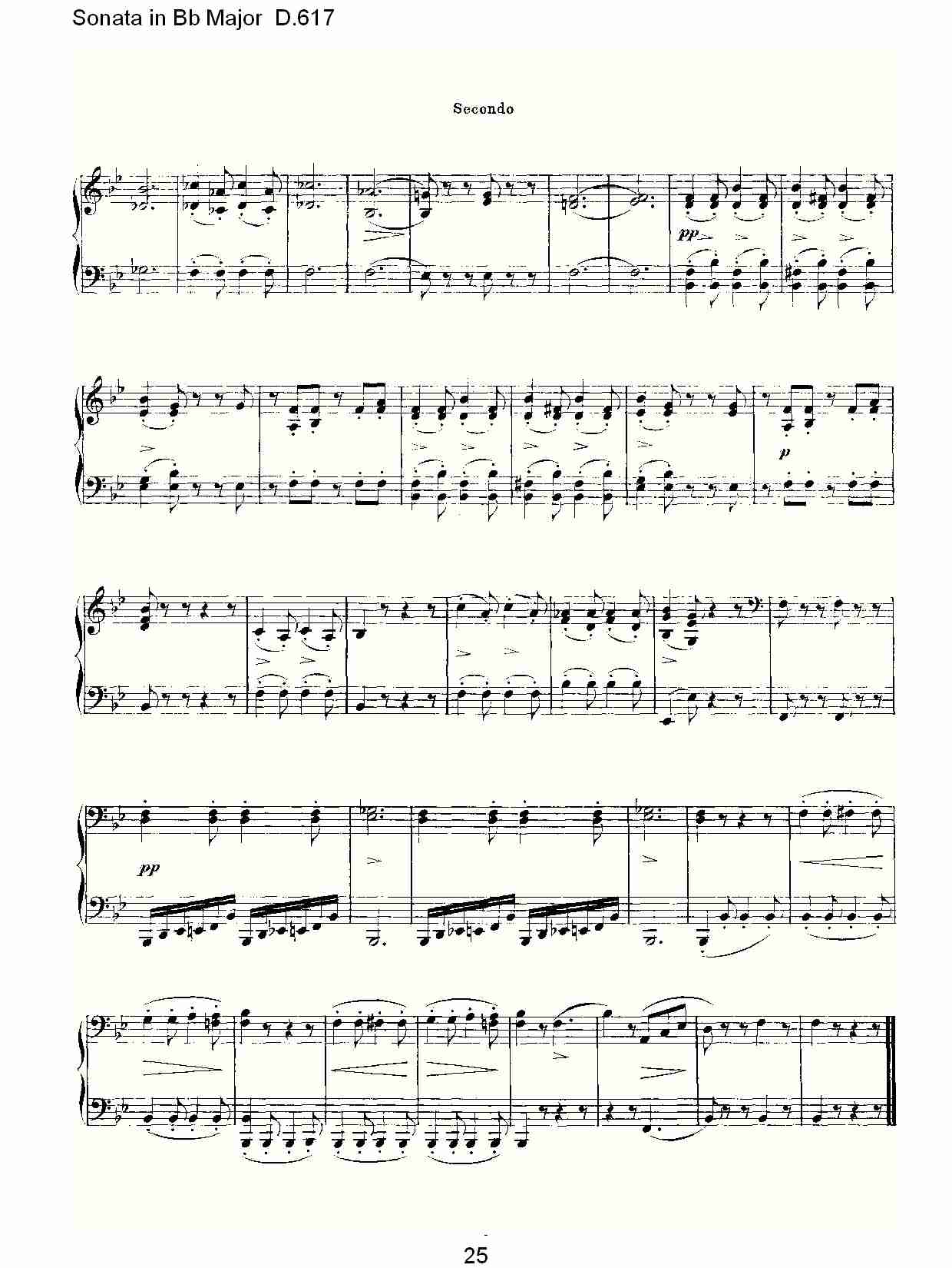 Sonata in Bb Major D.617  Bb大调奏鸣曲D.617（五）总谱（图5）