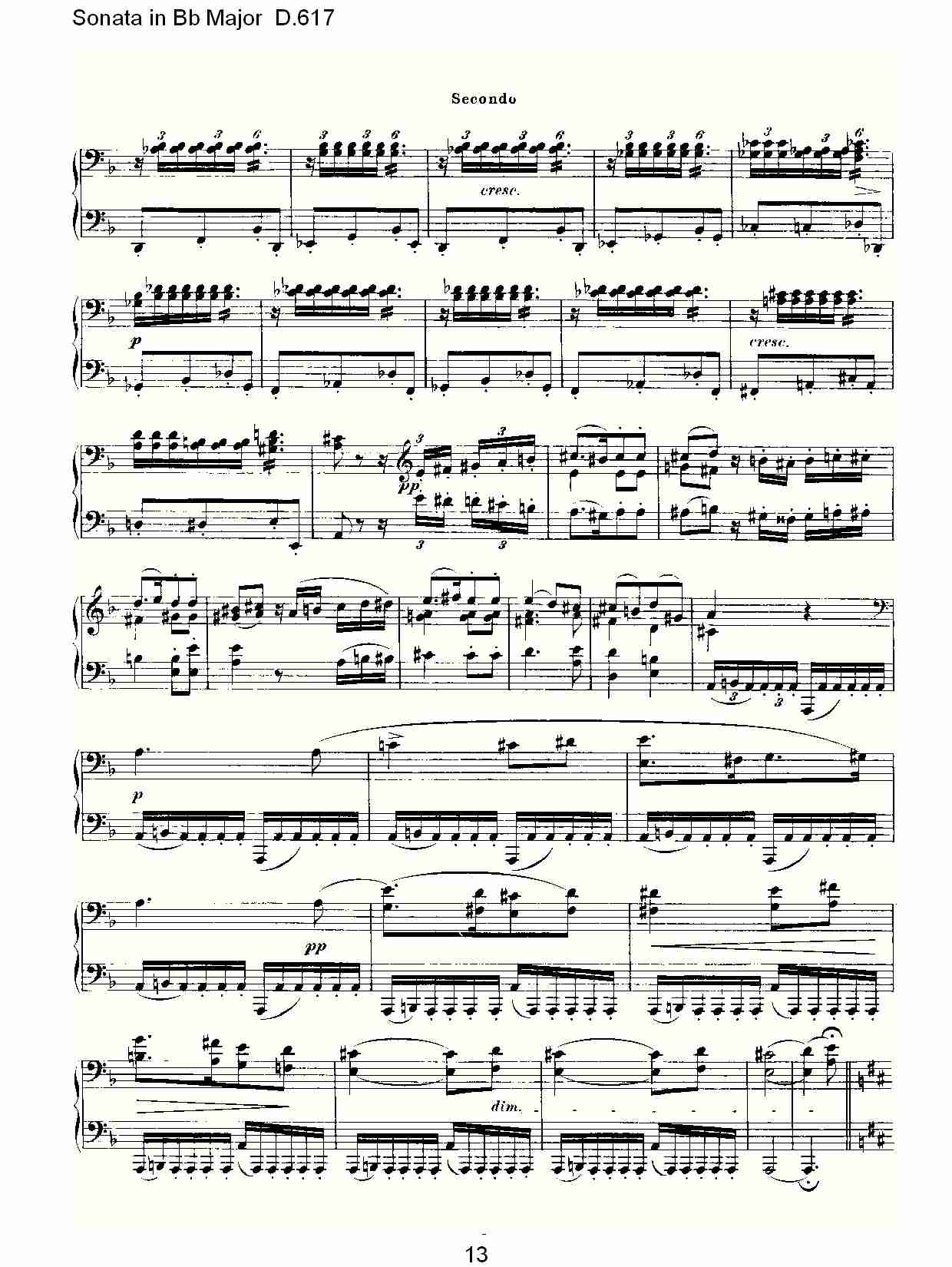Sonata in Bb Major D.617  Bb大调奏鸣曲D.617（三）总谱（图3）