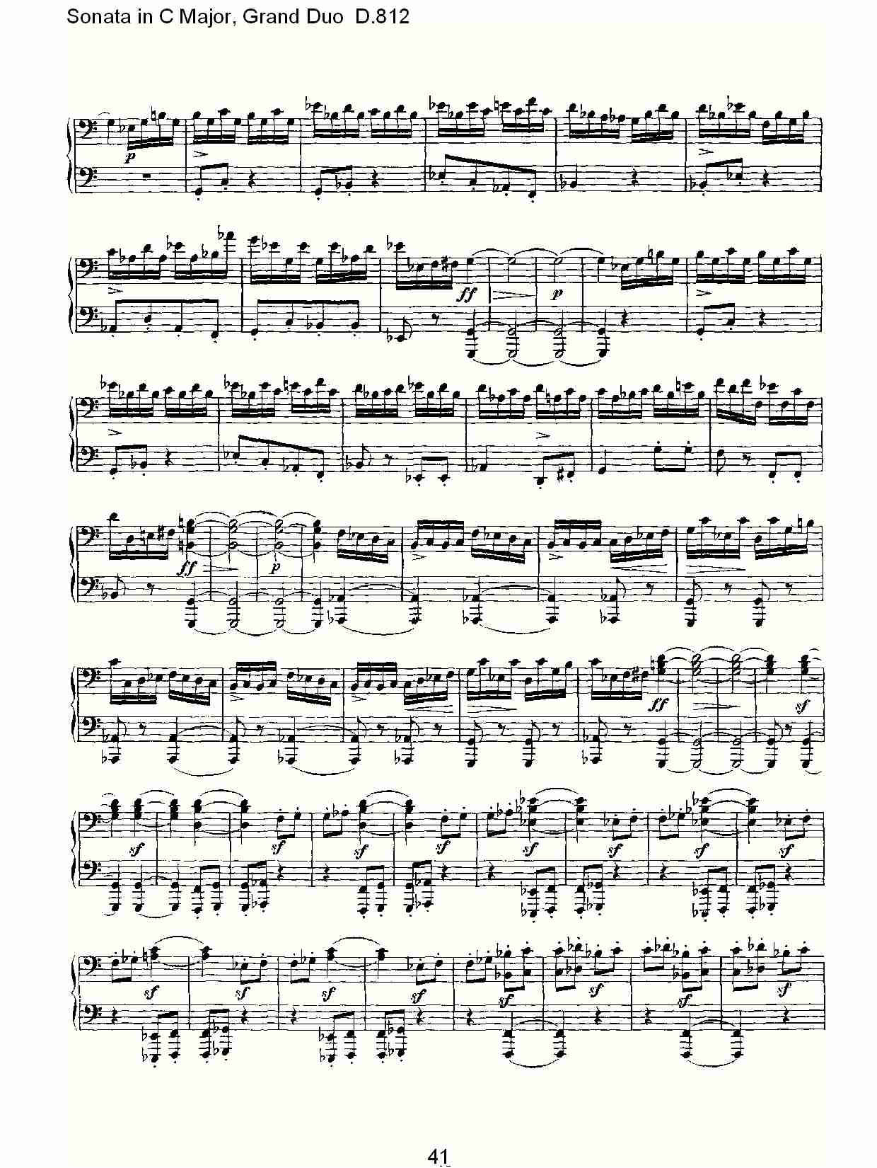 Ｃ大调奏鸣曲，盛大的二重奏D.812（九）总谱（图1）