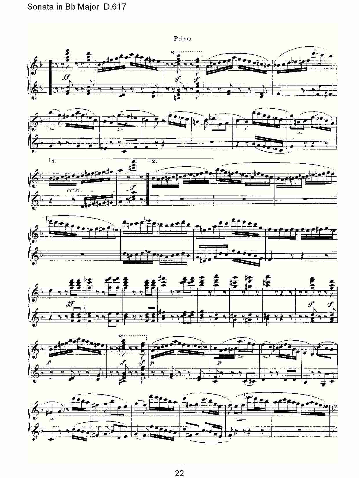 Sonata in Bb Major D.617  Bb大调奏鸣曲D.617（五）总谱（图2）