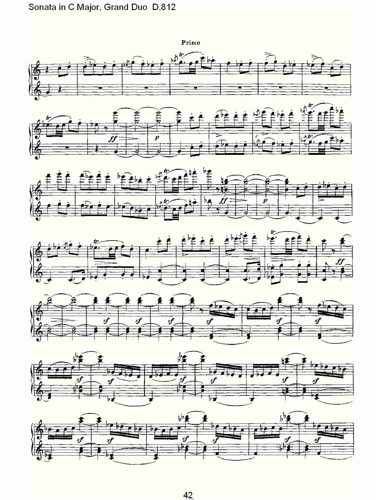 Ｃ大调奏鸣曲，盛大的二重奏D.812（九）总谱（图2）