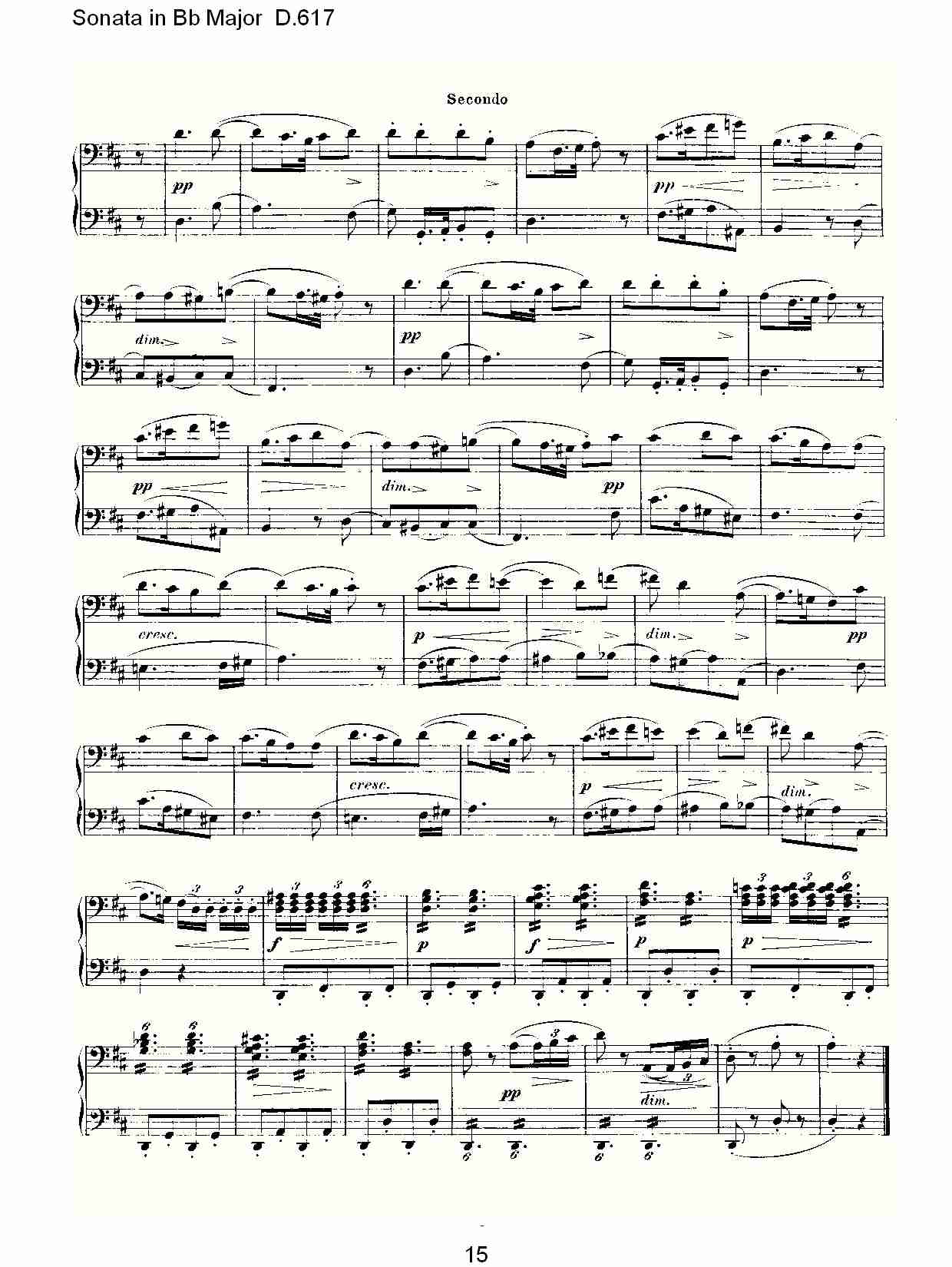 Sonata in Bb Major D.617  Bb大调奏鸣曲D.617（三）总谱（图5）
