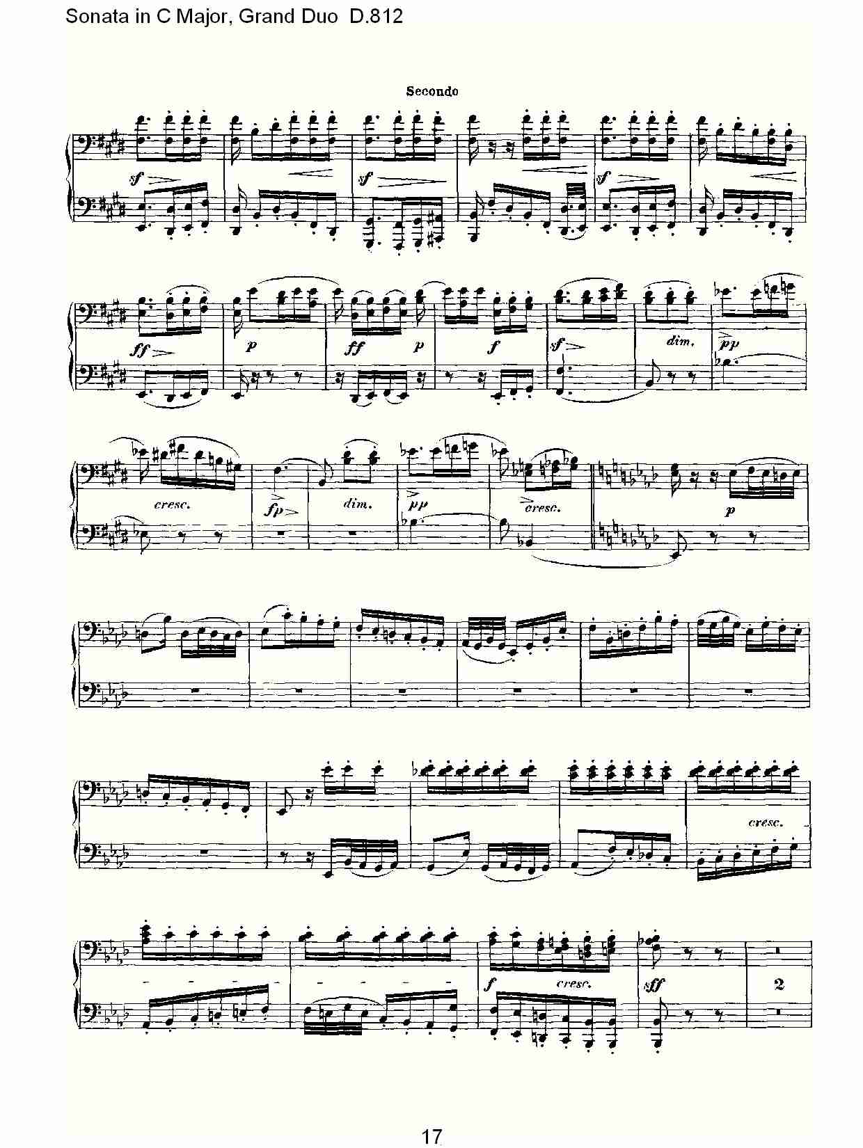 Ｃ大调奏鸣曲，盛大的二重奏D.812（四）总谱（图2）