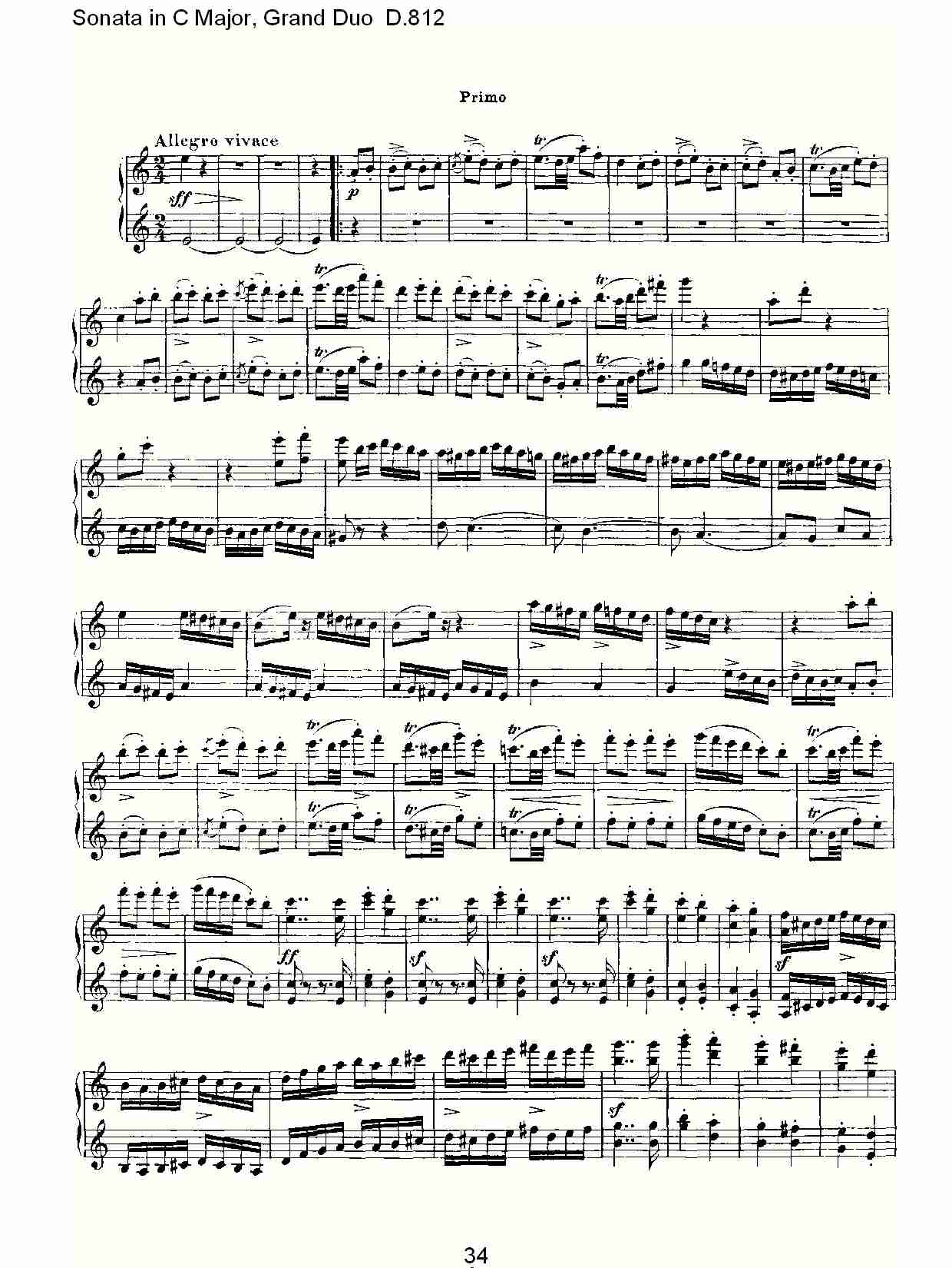Ｃ大调奏鸣曲，盛大的二重奏D.812（七）总谱（图4）
