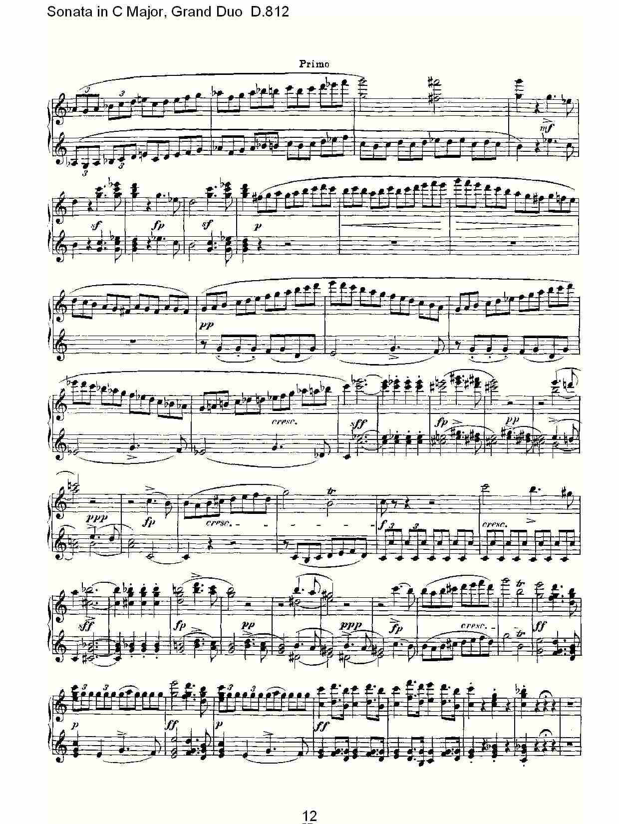Ｃ大调奏鸣曲，盛大的二重奏D.812（三）总谱（图2）