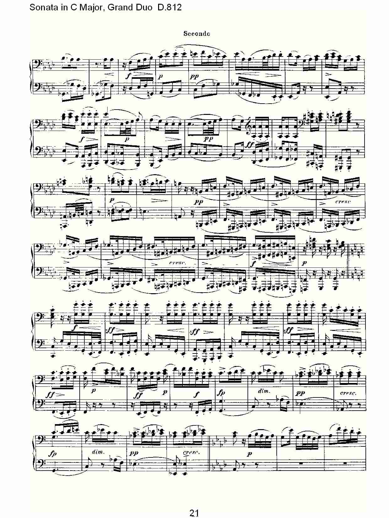 Ｃ大调奏鸣曲，盛大的二重奏D.812（五）总谱（图1）