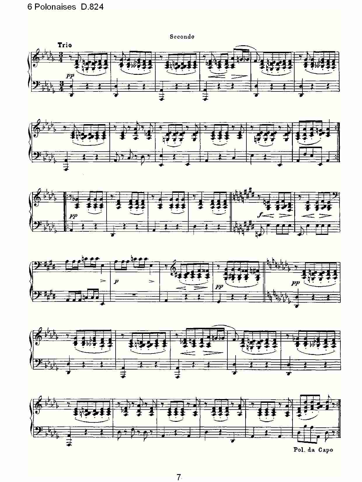 6 Polonaises D.824  6波罗乃兹舞曲D.824（二）总谱（图2）