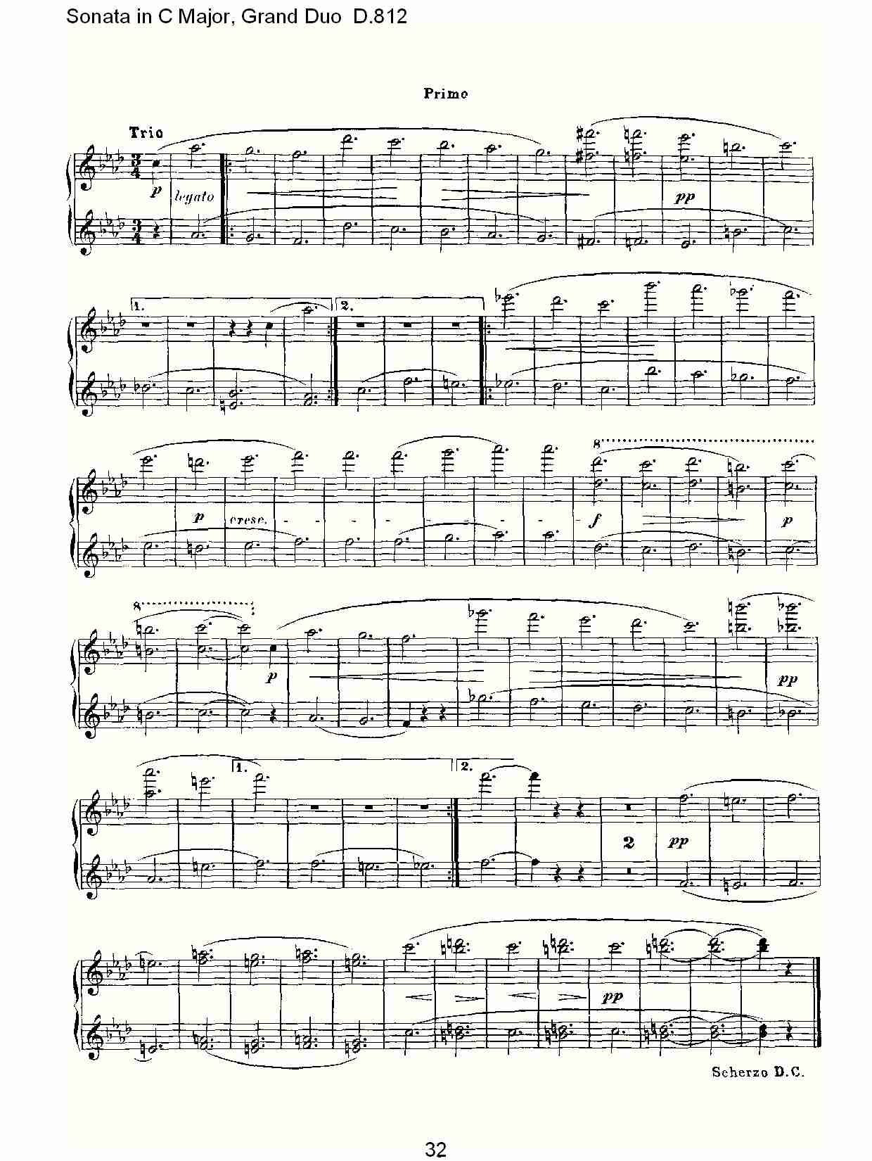 Ｃ大调奏鸣曲，盛大的二重奏D.812（七）总谱（图2）