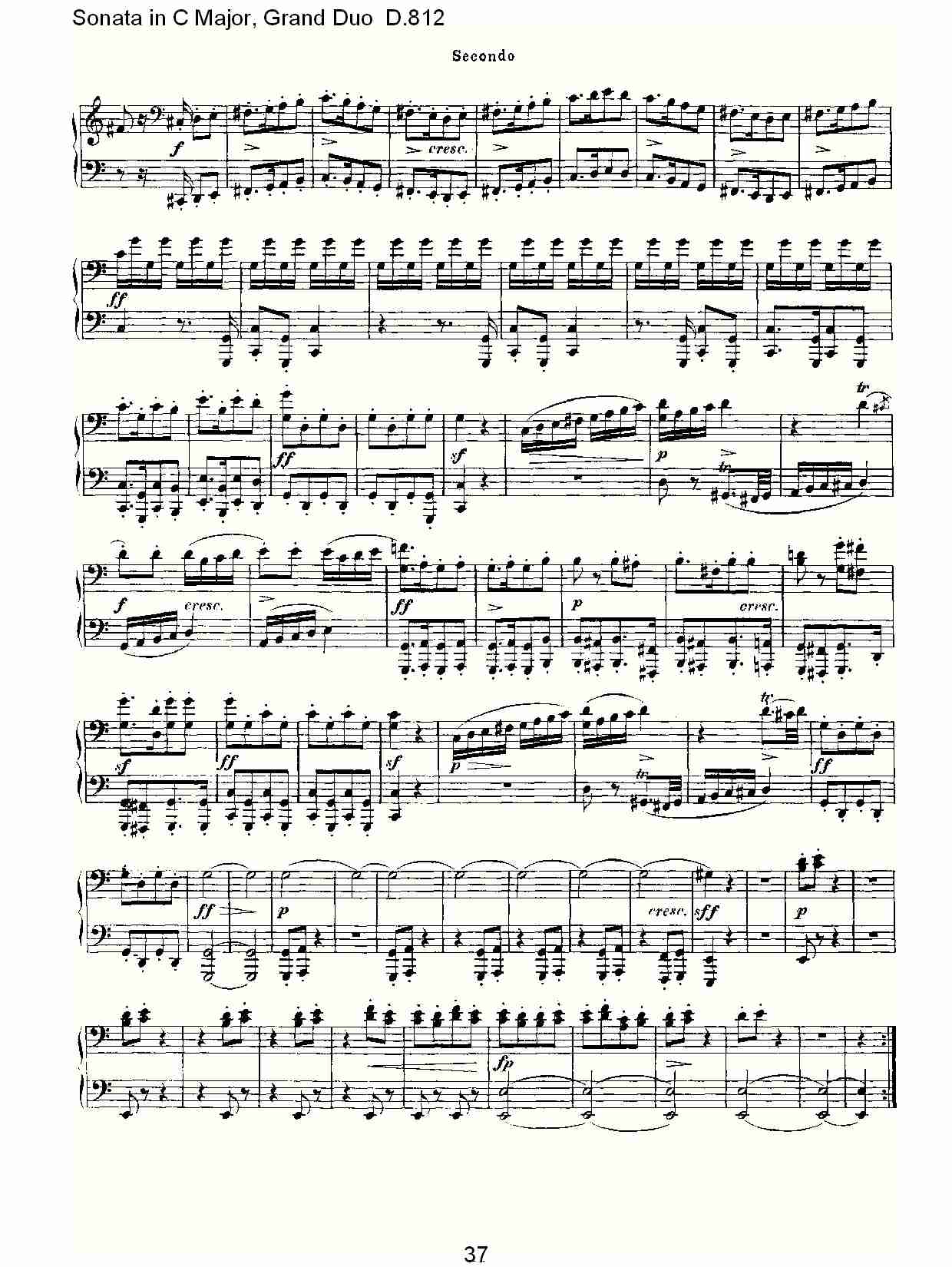 Ｃ大调奏鸣曲，盛大的二重奏D.812（八）总谱（图2）