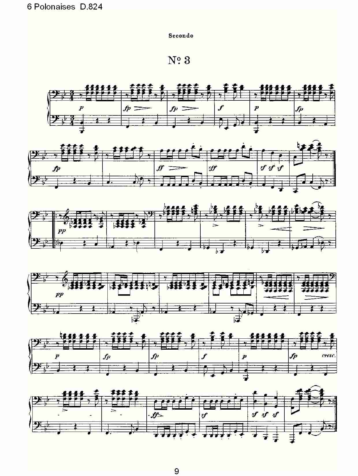 6 Polonaises D.824  6波罗乃兹舞曲D.824（二）总谱（图4）