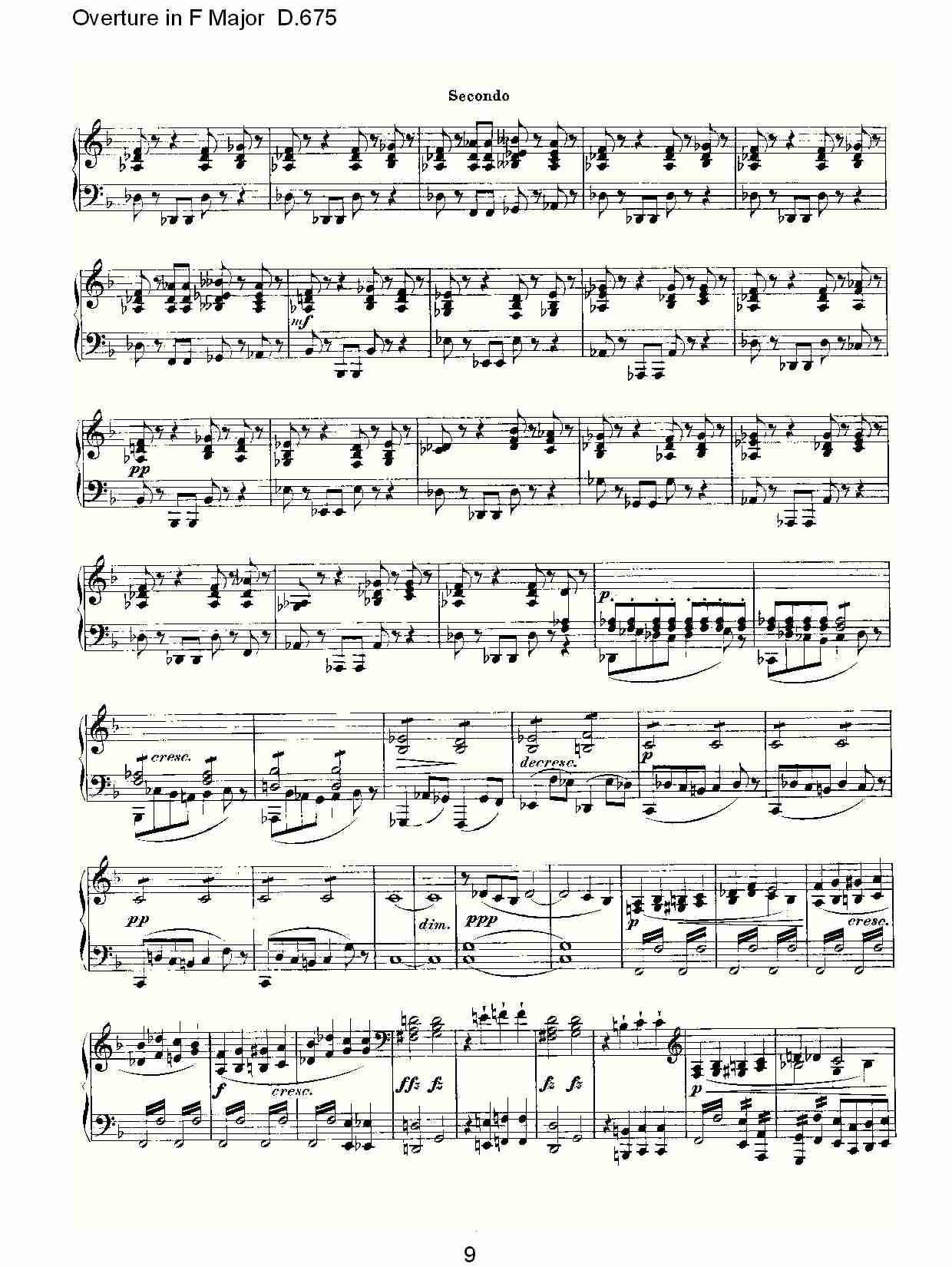 Overture in F Major D.675   Ｆ大调序曲 D.675（二）总谱（图4）