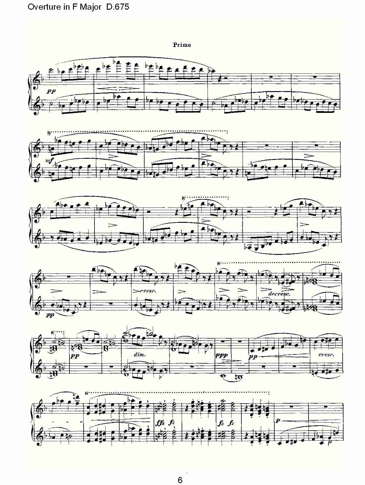 Overture in F Major D.675   Ｆ大调序曲 D.675（二）总谱（图1）