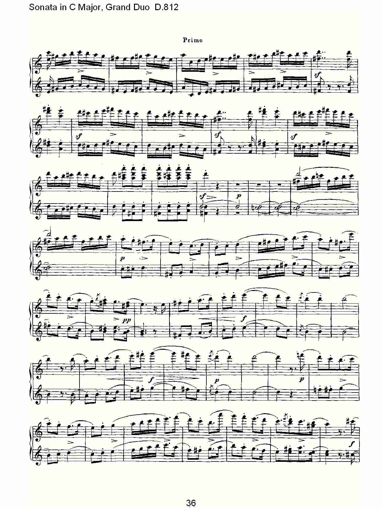 Ｃ大调奏鸣曲，盛大的二重奏D.812（八）总谱（图1）