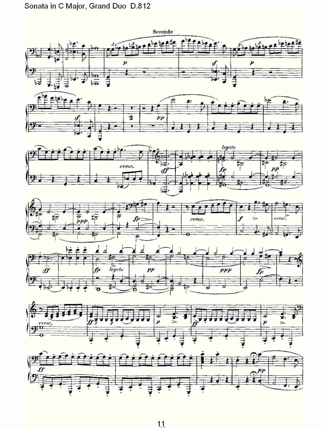 Ｃ大调奏鸣曲，盛大的二重奏D.812（三）总谱（图1）